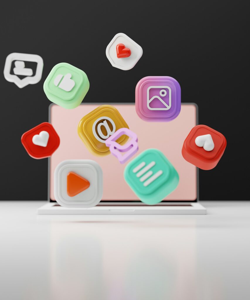 Social media icons representing various platforms like Facebook, Google, Pinterest, and TikTok, illustrating the multi-platform approach discussed in the blog on digital advertising strategies.